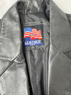 VINTAGE Leather USA Black Leather Jacket, Large
